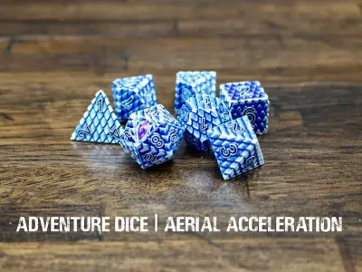 7-Piece RPG Premium Metal Dice Set: Aerial Acceleration