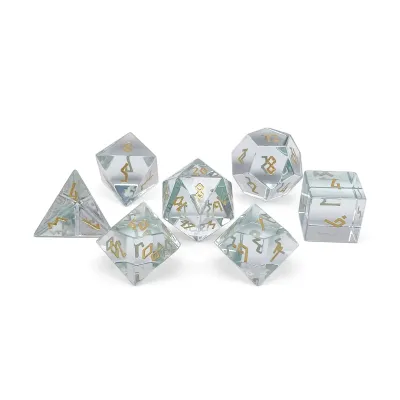7-Piece RPG Glass Dice Set: K9 Rainbow Glass