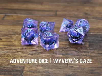 7-Piece RPG Premium Liquid Core Dice Set: Wyvern's Gaze