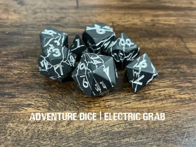 7-Piece RPG Premium Metal Dice Set: Electric Grab
