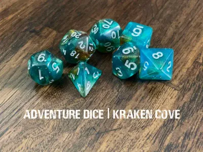 7-Piece RPG Dice Set: Kraken Cove
