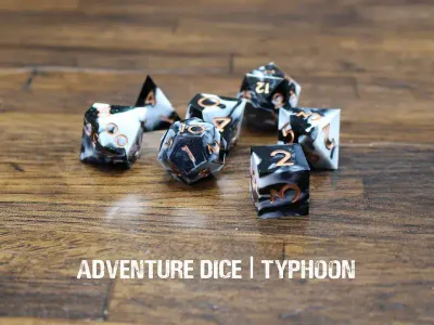7-Piece RPG Premium Sharp Edge Dice Set: Typhoon