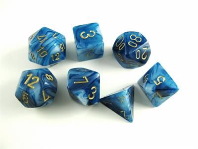 7-Piece RPG Dice Set: Phantom -, Color: Teal w/ Gold