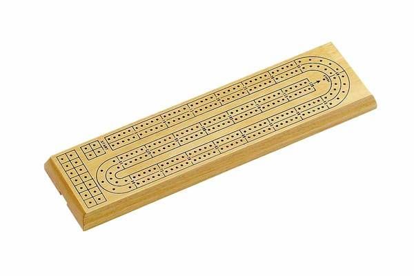Solid Wood Cribbage Board, Color: Natural Wood, Size: 2 Track