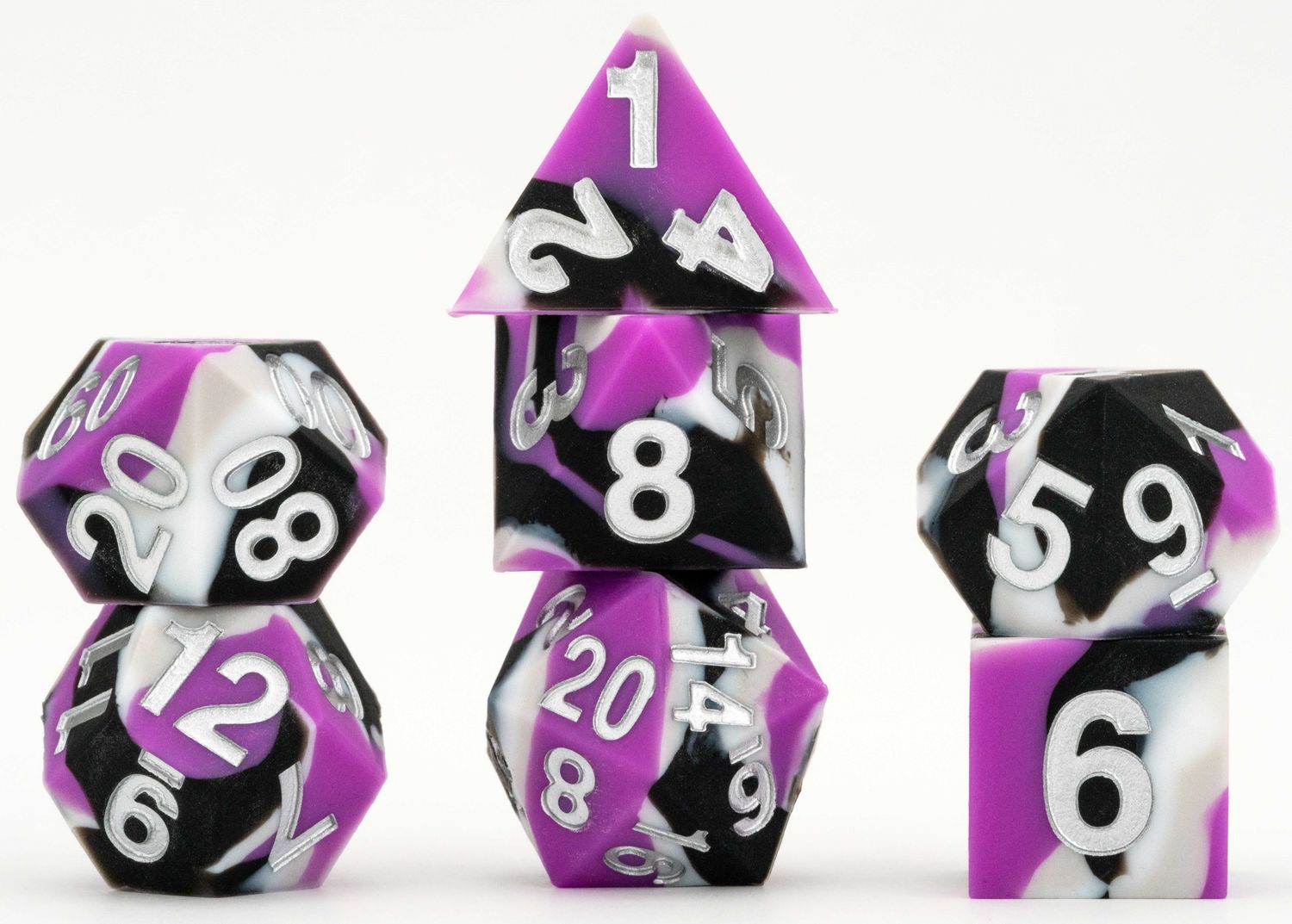 7-Piece RPG Dice Set: Sharp Edge (Pride) -, Type: Asexual