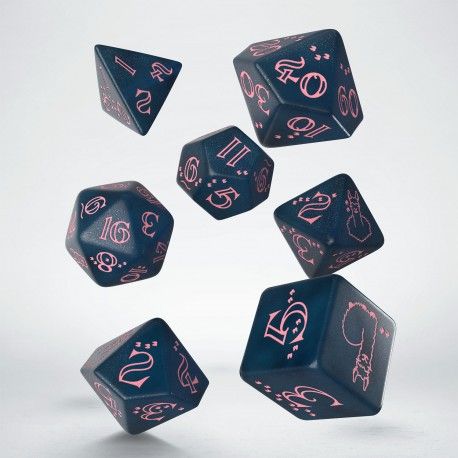 7-Piece RPG Dice Set: Sparkling Llama -, Name: Blue &amp; Pink