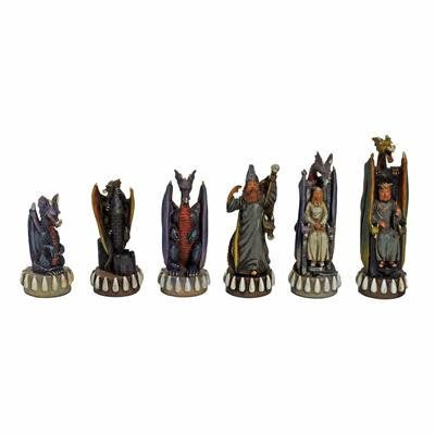 Chess Pieces - Handpainted Polystone Dragon (4.5" King)