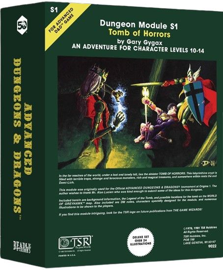 8-Piece RPG Dice Set Plus Coin: D&amp;D Classic Modules - White Plume Mountain, Name: Tomb of Horrors
