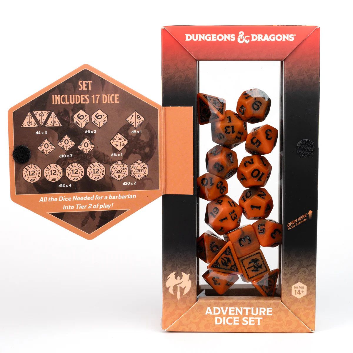 RPG Class Dice Set -, Type: Barbarian Orange