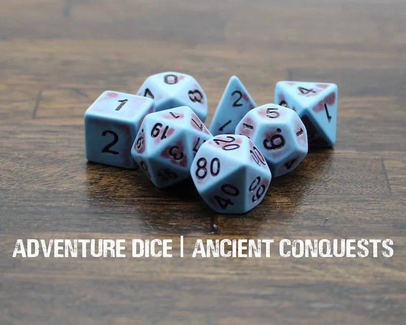 7-Piece RPG Dice Set: Ancient, Type: Conquests