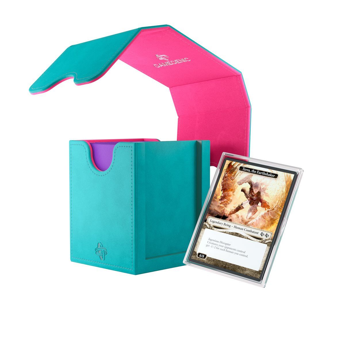 Deck Box - Squire Plus XL (100+) -, Color: Teal/Pink