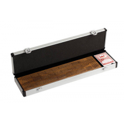 Cribbage Board - 3 Track Walnut Board in Aluminum Case