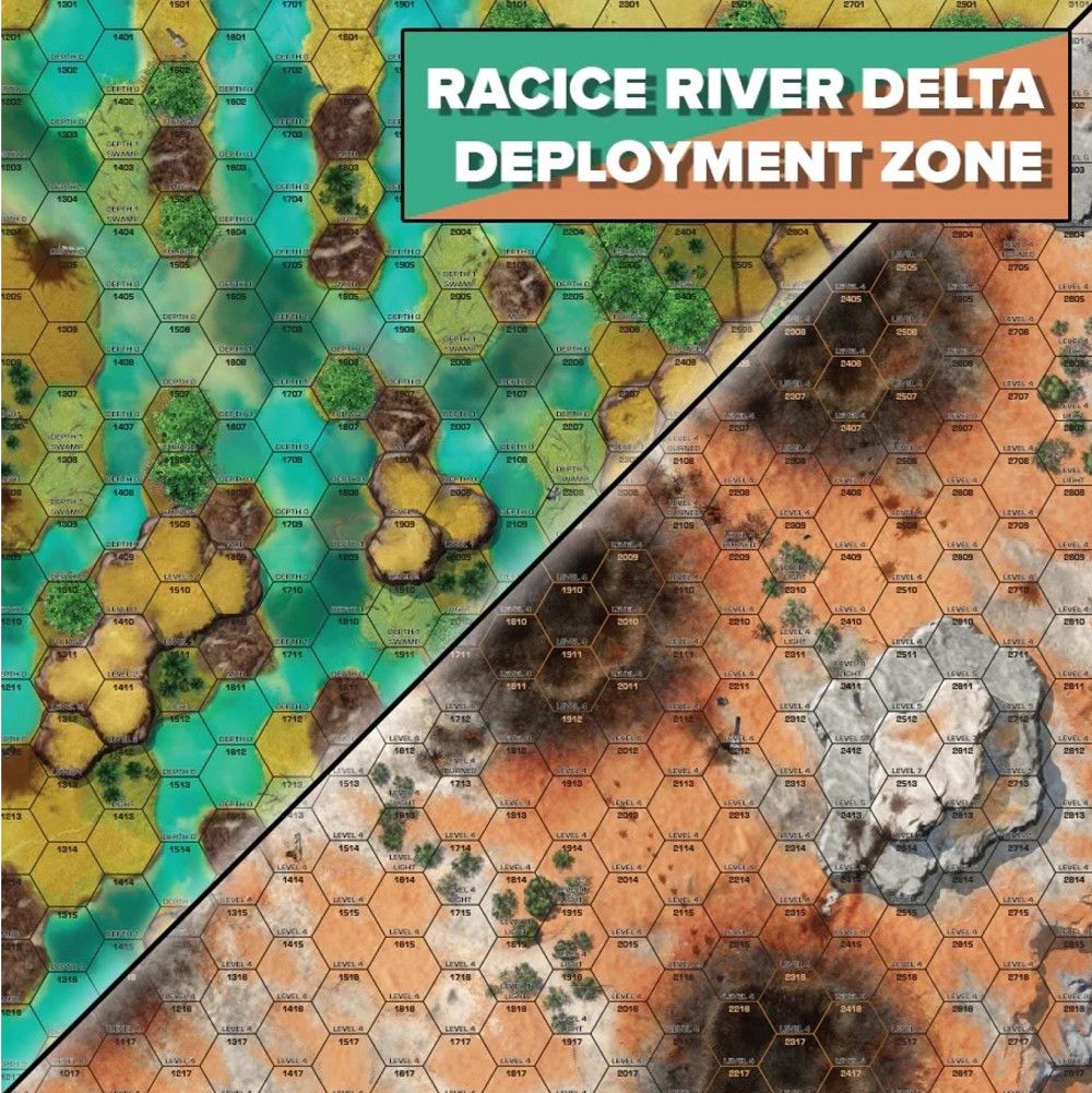 Playmat - Battletech: Battle Mat Battle of Tukayyid, Type: River Delta/Landing Zone