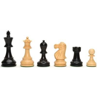 Chess Pieces - Staunton Black &amp; White Weighted Kari Wood (3" King)