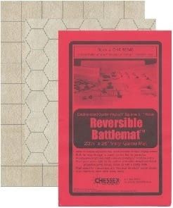 Playmat - Reversible Battlemat w/ 1" Squares/Hexes - 23" x 26"