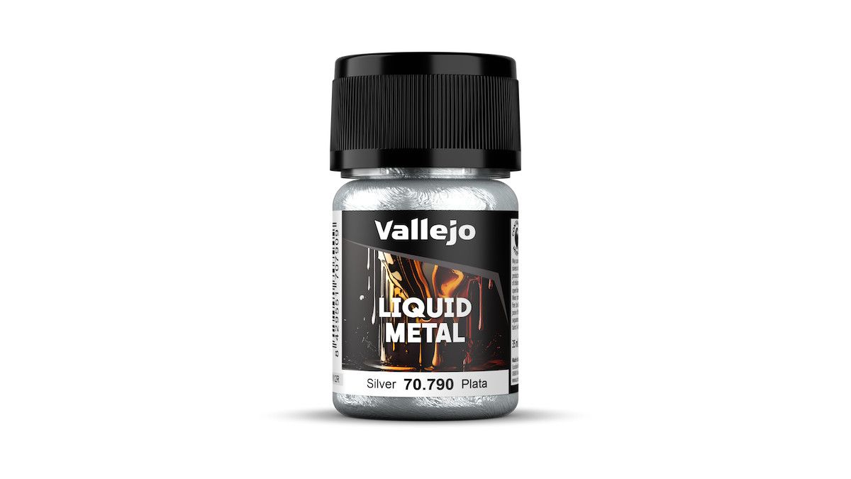Vallejo Model Color Alcohol Based Paint Liquid Metal Silver 35mL
