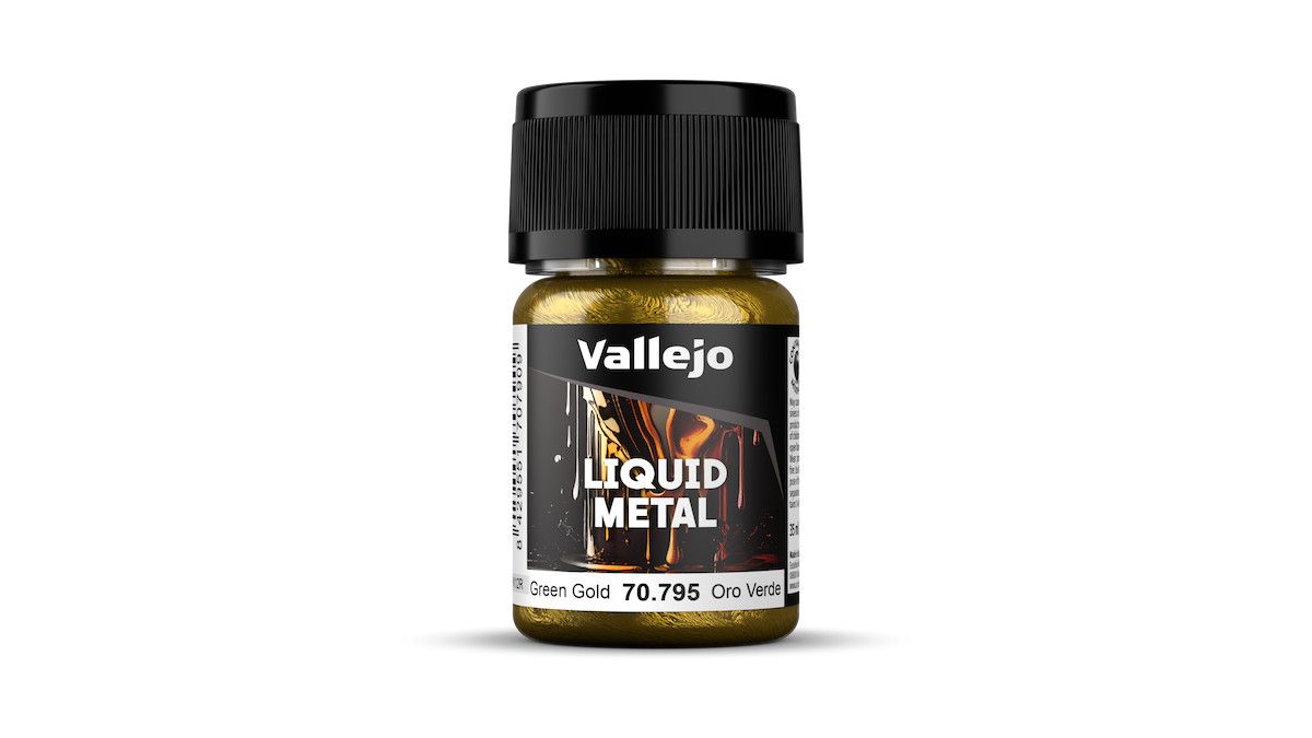 Vallejo Model Color Alcohol Based Paint Liquid Metal Green Gold 35mL