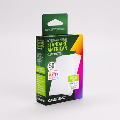 Sleeves - 59x91mm - GameGenic Matte - 50/pk (Standard American, Green)