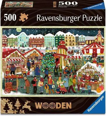 500 pcs - Christmas Market (Wooden Puzzle)