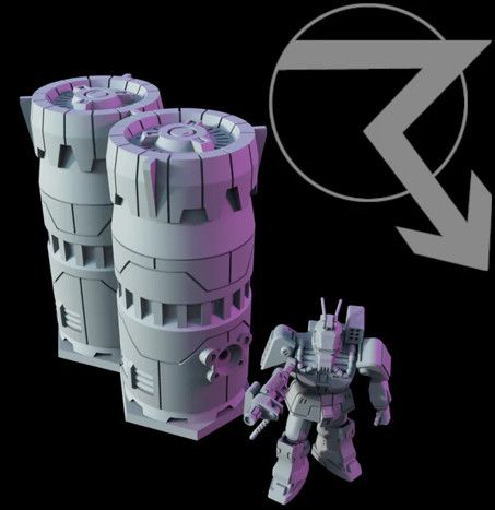 Battlefield in a Box: Hextech: Industrial Fluidworks - Small Storage Tanks