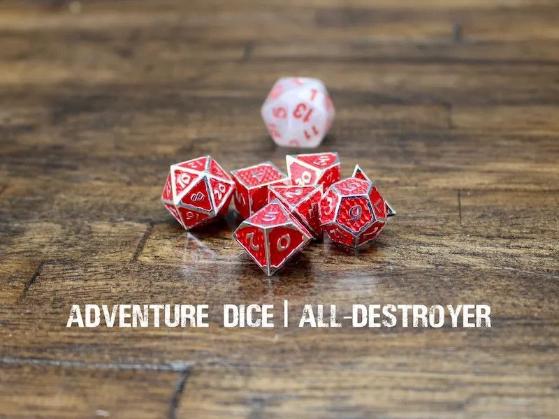 7-Piece RPG Metal Dice Set: All-Destroyer