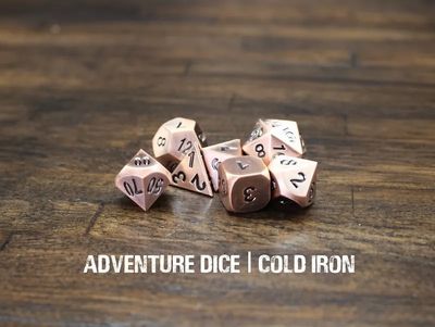 7-Piece RPG Metal Dice Set: Cold Iron