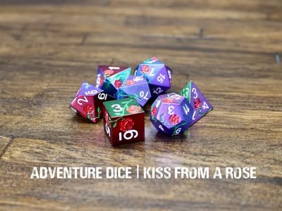 7-Piece RPG Metal Dice Set: Kiss From a Rose