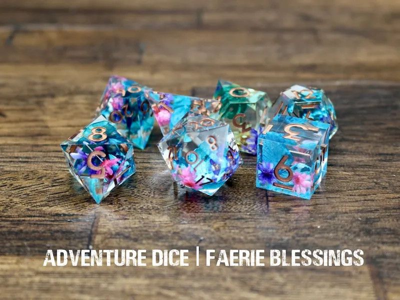 7-Piece RPG Premium Dice Set: Faerie Blessings