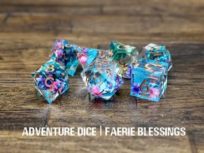 7-Piece RPG Premium Dice Set: Faerie Blessings