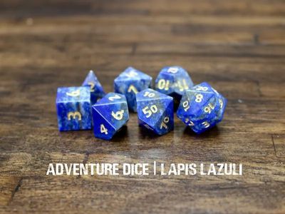 7-Piece RPG Gemstone Dice Set: Lapis Lazuli
