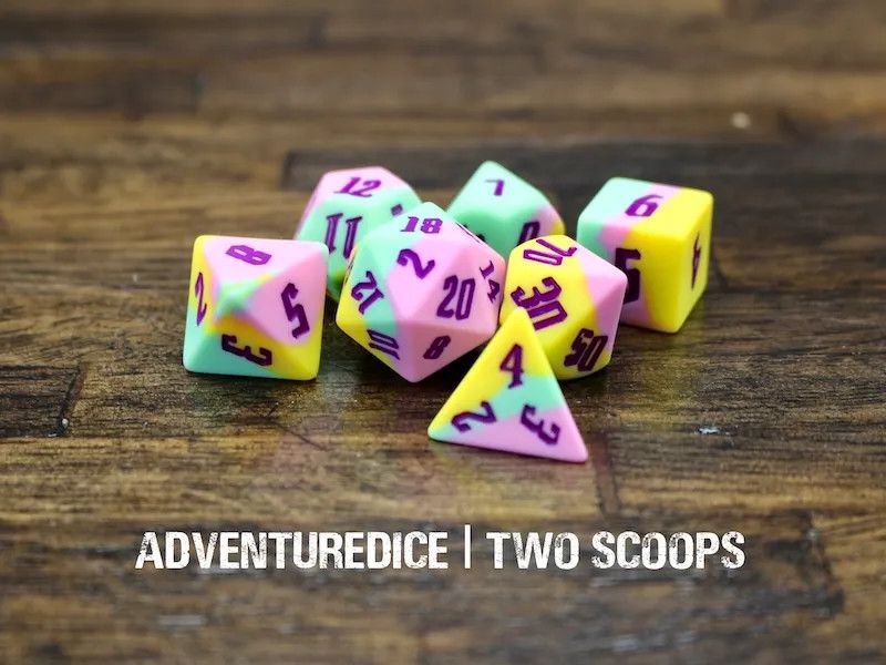7-Piece RPG Silicone Dice Set: Two Scoops