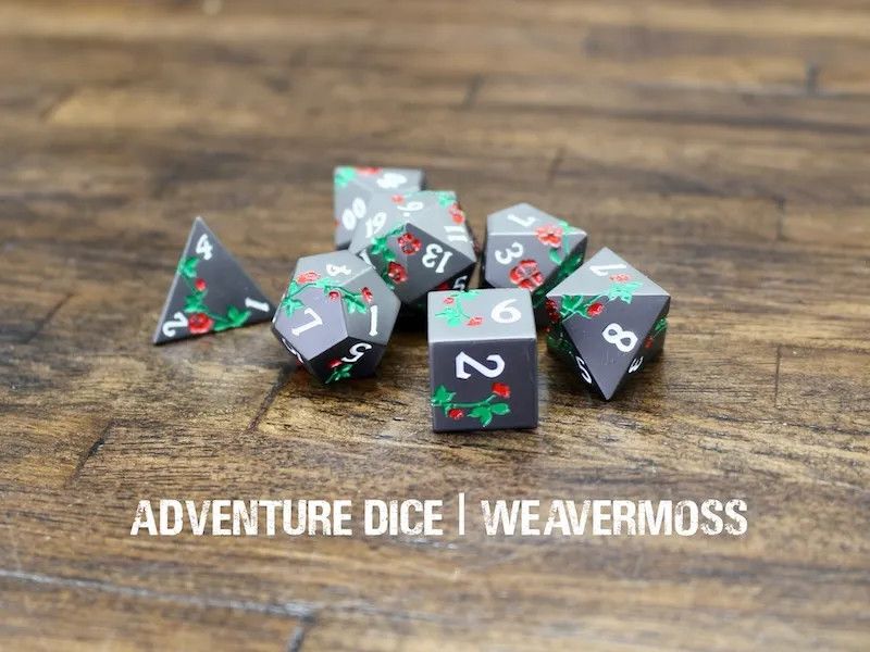7-Piece RPG Metal Dice Set: Weavermoss