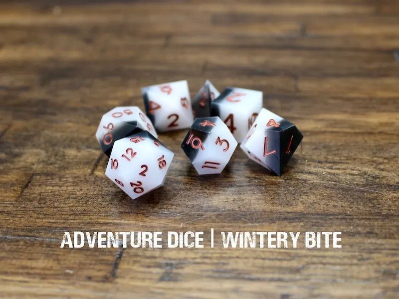 7-Piece RPG Premium Dice Set: Wintery Bite