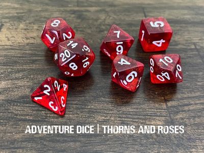 7-Piece RPG Dice Set: Thorns and Roses