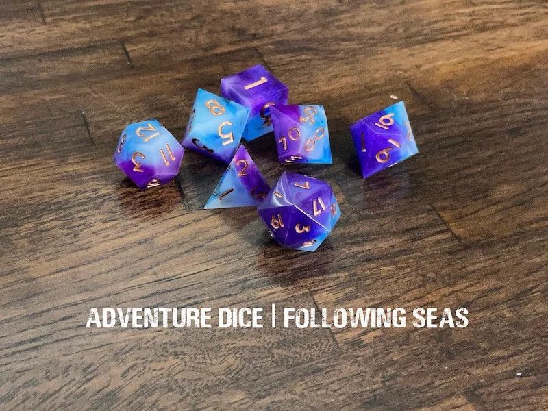 7-Piece RPG Premium Dice Set: Following Seas