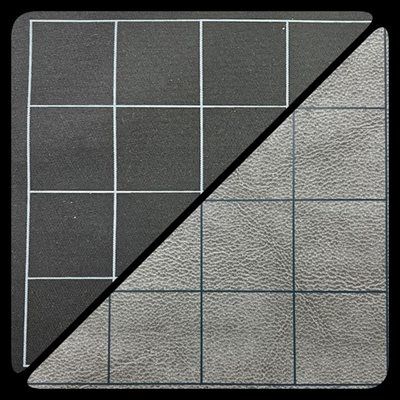 Playmat - Reversible Battlemat w/ 1" Squares - 34.5"x48" (Black/Grey)