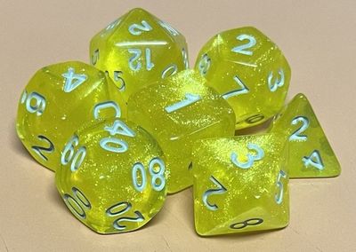 7-Piece RPG Dice Set: Sunshine Sparkle