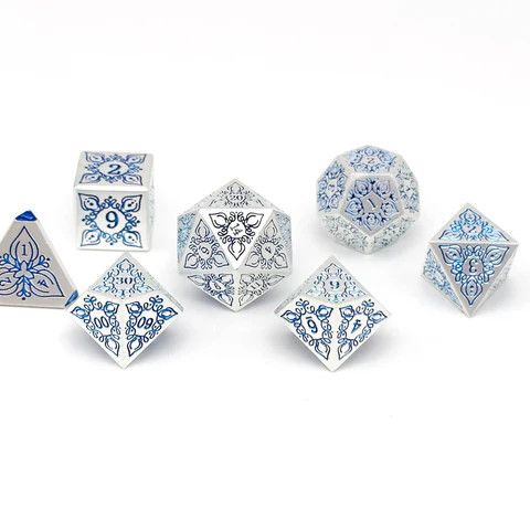 7-Piece RPG Feyweave Dice Set: Cloudtop