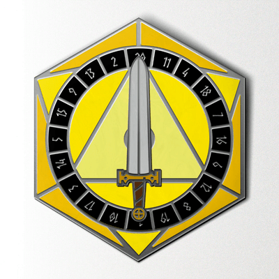D20 Sword Spinner Pin -