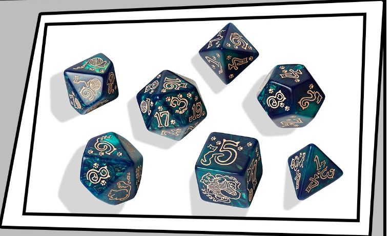 7-Piece RPG Jumbo Dice Set Cats: Whiskers