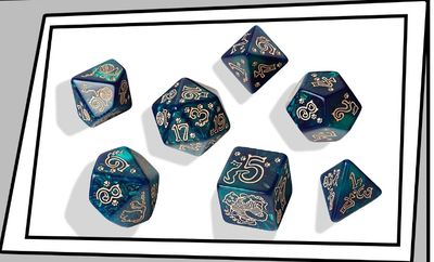 7-Piece RPG Jumbo Dice Set Cats: Whiskers