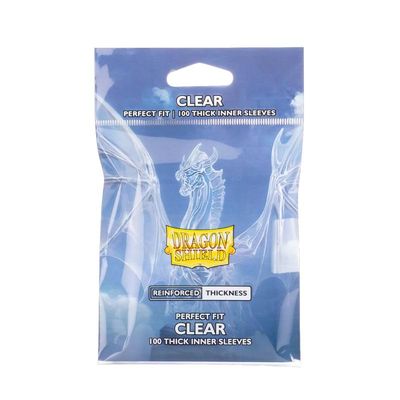Sleeves - 63x88mm - Dragon Shield - 100/pk - Perfect Fit (Thick) - Clear