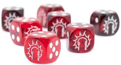Conquest: 24pc Marbled Dice Set - Dark Red/Black with First Blood Logo