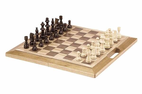 Chess Set 16" - Hardwood with Handle