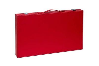 Backgammon Set 18" - Red Leatherette Case