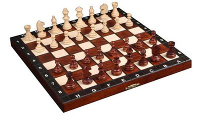 Chess Set 11" - Wooden Folding Brown