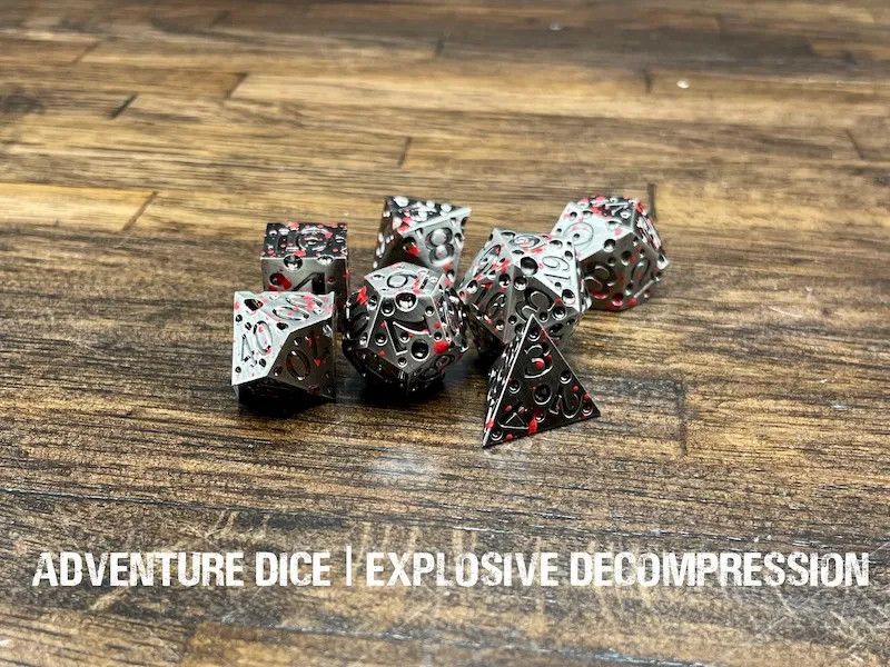 7-Piece RPG Premium Metal Dice Set: Explosive Decompression
