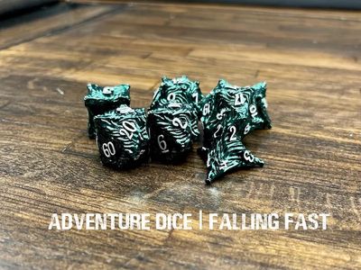 7-Piece RPG Premium Metal Dice Set: Falling Fast