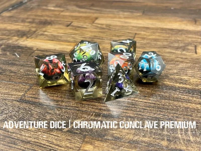 7-Piece RPG Premium Dice Set: Chromatic Conclave