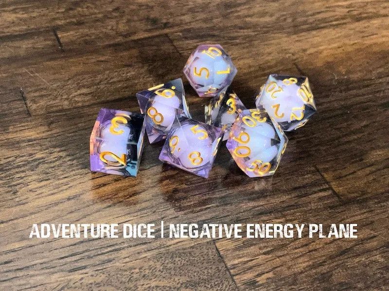 7-Piece RPG Premium Dice Set: Negative Energy Plane